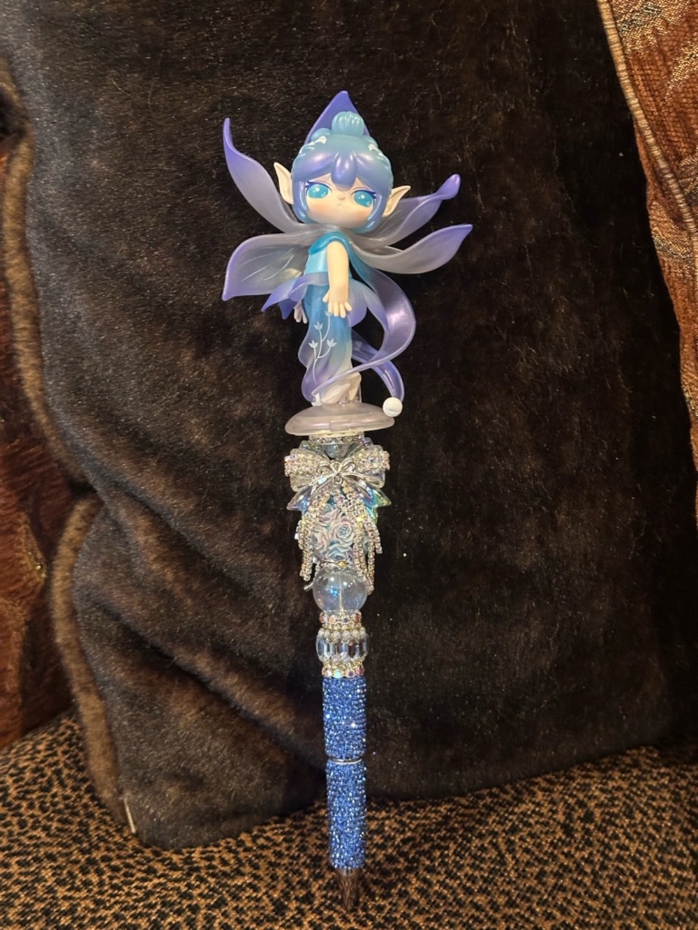 Gorgeous Hand Crafted Pen with an Authentic Suri Fairy as the Focal